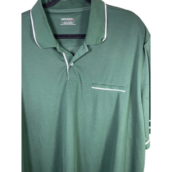 untuckit Mens Caesar Polo Shirt‎ Green Short Sleeve Regular Fit XXXLarge Golf - Picture 4 of 9